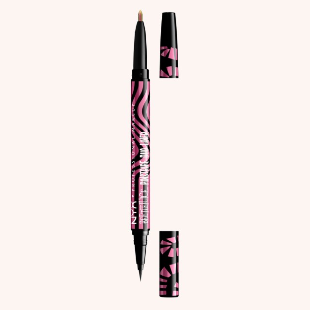 Beetlejuice Pinstripe Duo Liner Black + Pink Chrome