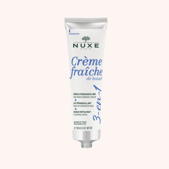 Crème Fraîche De Beauté 3-in-1 48H Moisturising Cream, Make-Up Remover Milk, Plumping Mask 100 ml