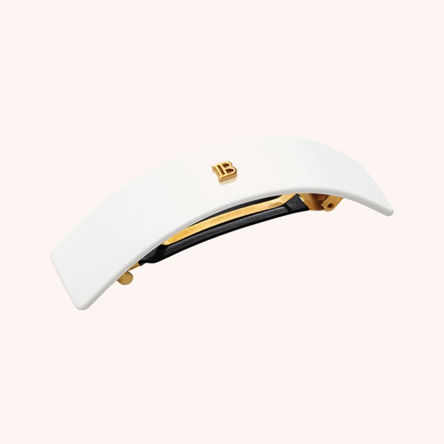 Cellulose Acetate Barrette Pour Cheveux Large White